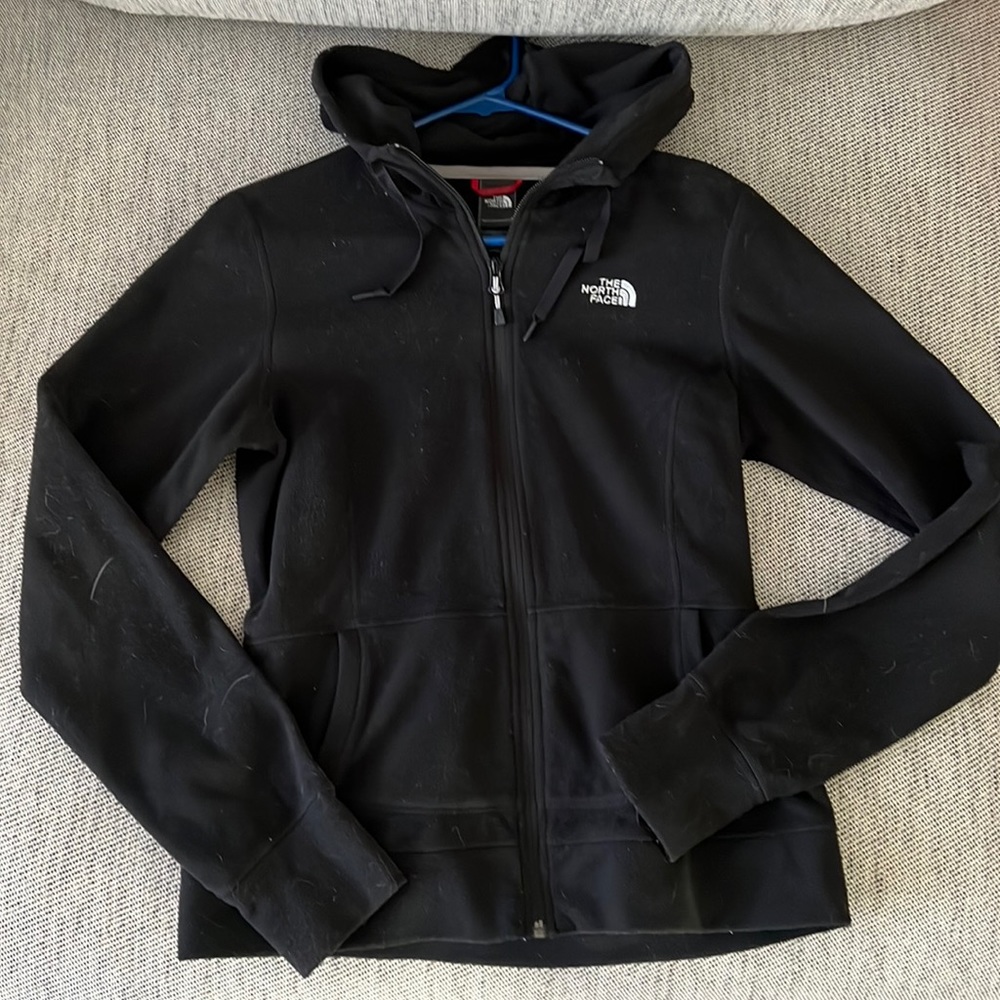 Northface black fleece zip hoodie